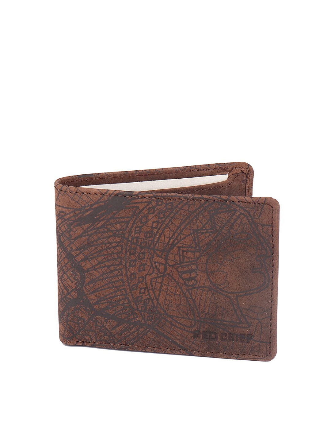 

Red Chief Men Textured Leather Two Fold Wallet, Brown