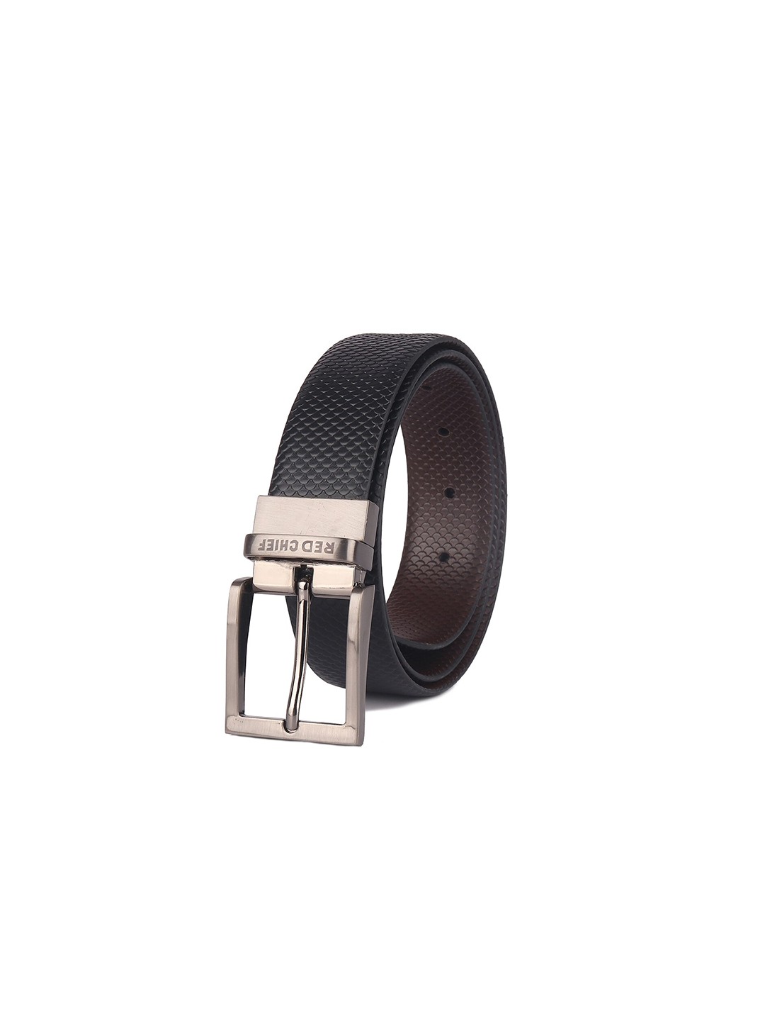

Red Chief Men Black Textured Leather Belt