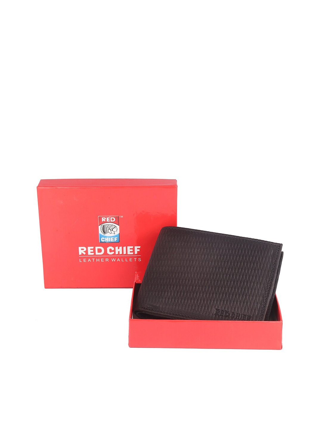 

Red Chief Men Textured Leather Card Holder, Black