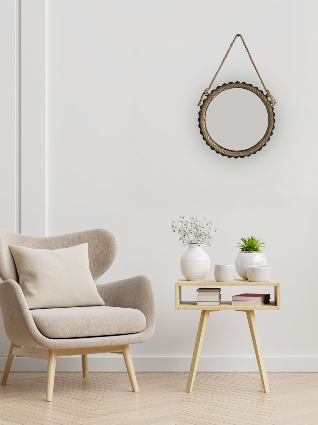 

MARKET99 Brown Antique Finish Wall Mirror