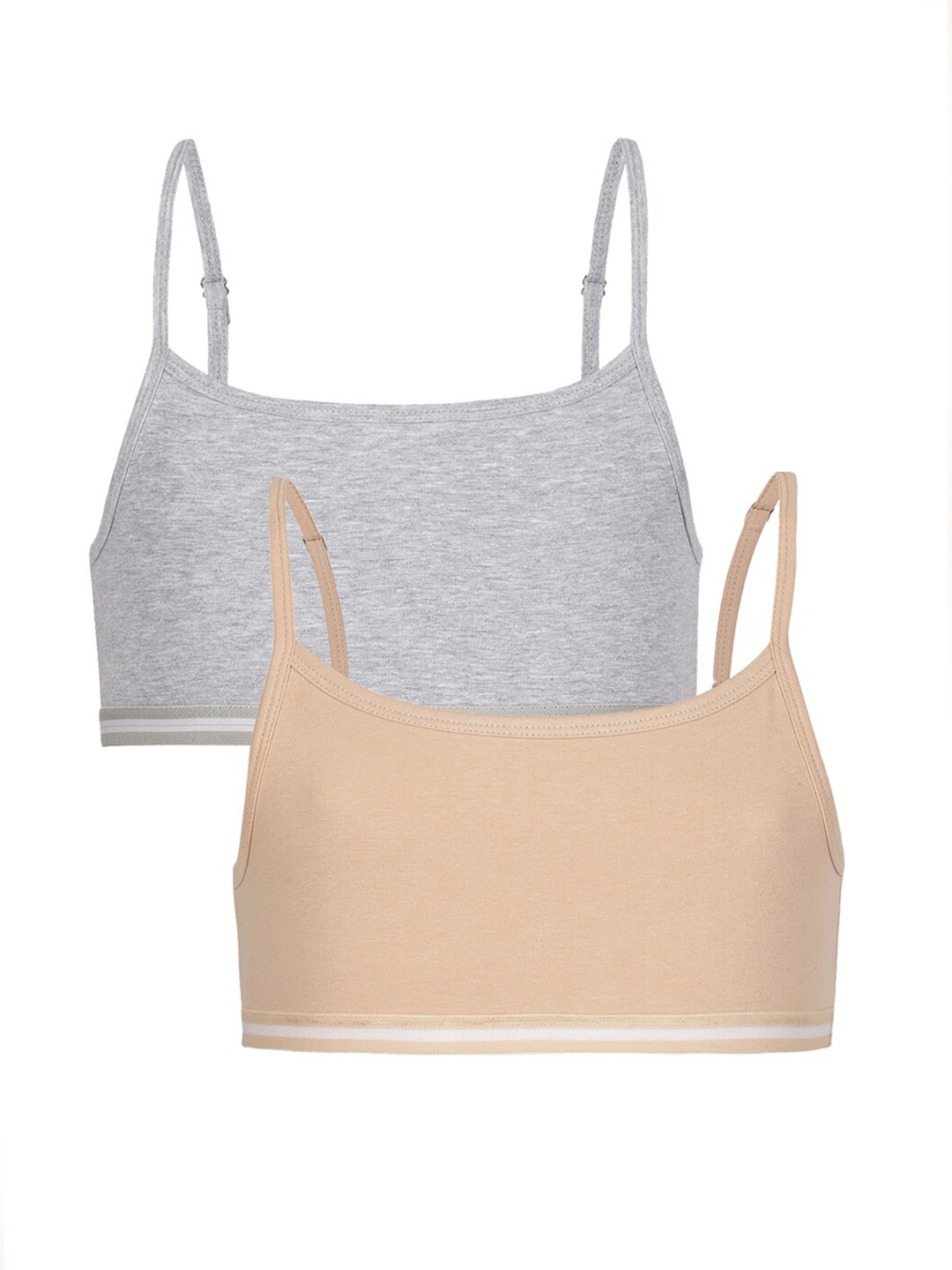 

Charm n Cherish Girls Pack Of 2 Beginners Bra, Grey
