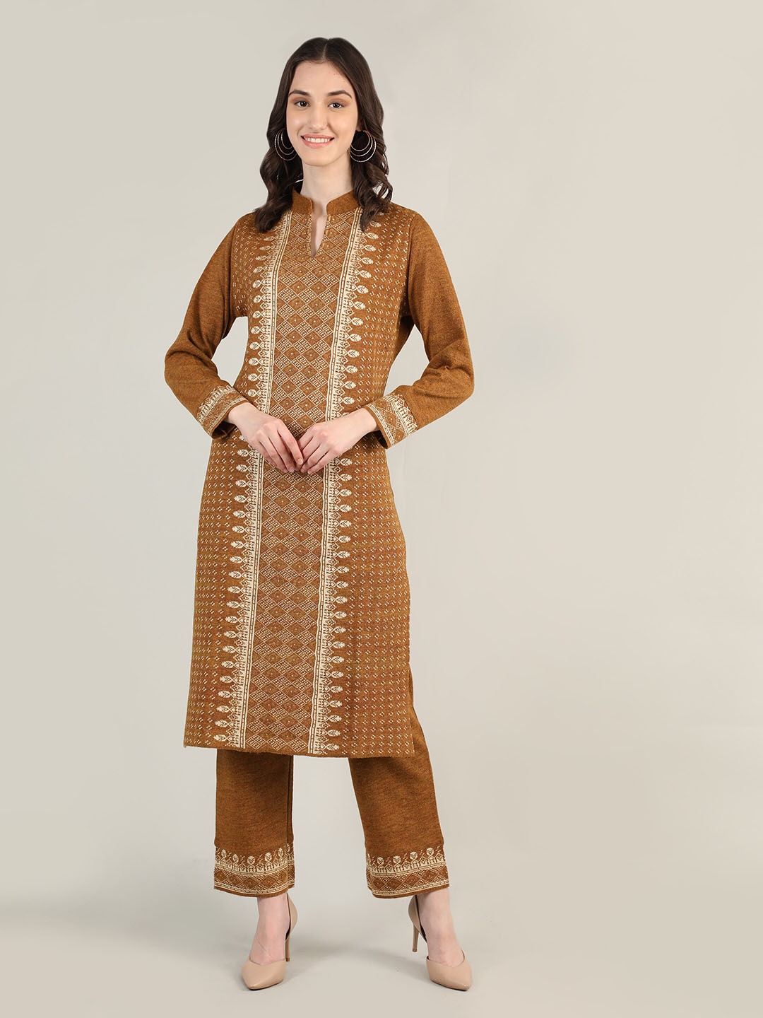 

MIKHAD Ethnic Motifs Printed Kurta, Mustard