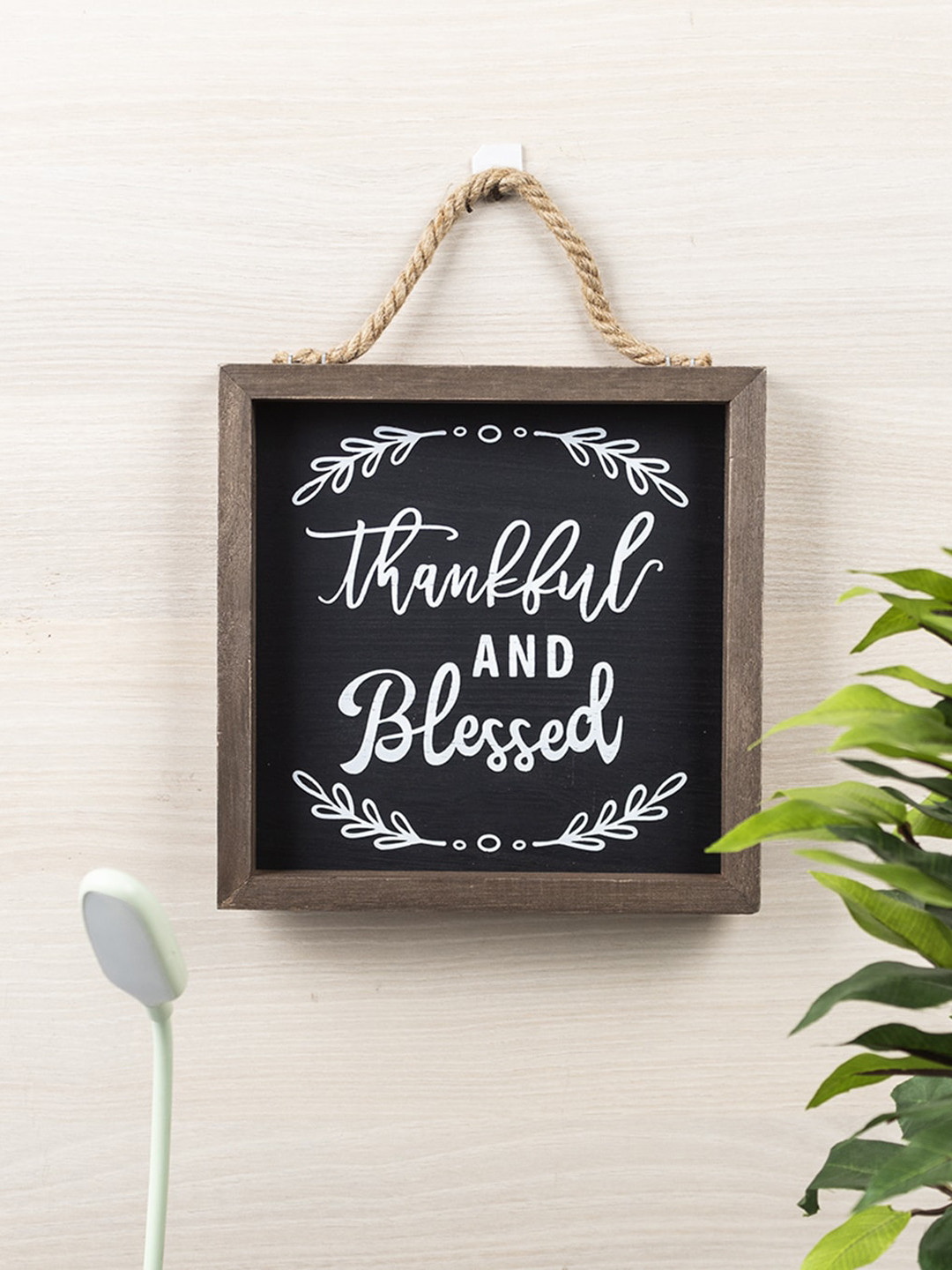 

MARKET99 Wall Plaque - Thankful Blessed blessed Black & White Printed Wall Decor