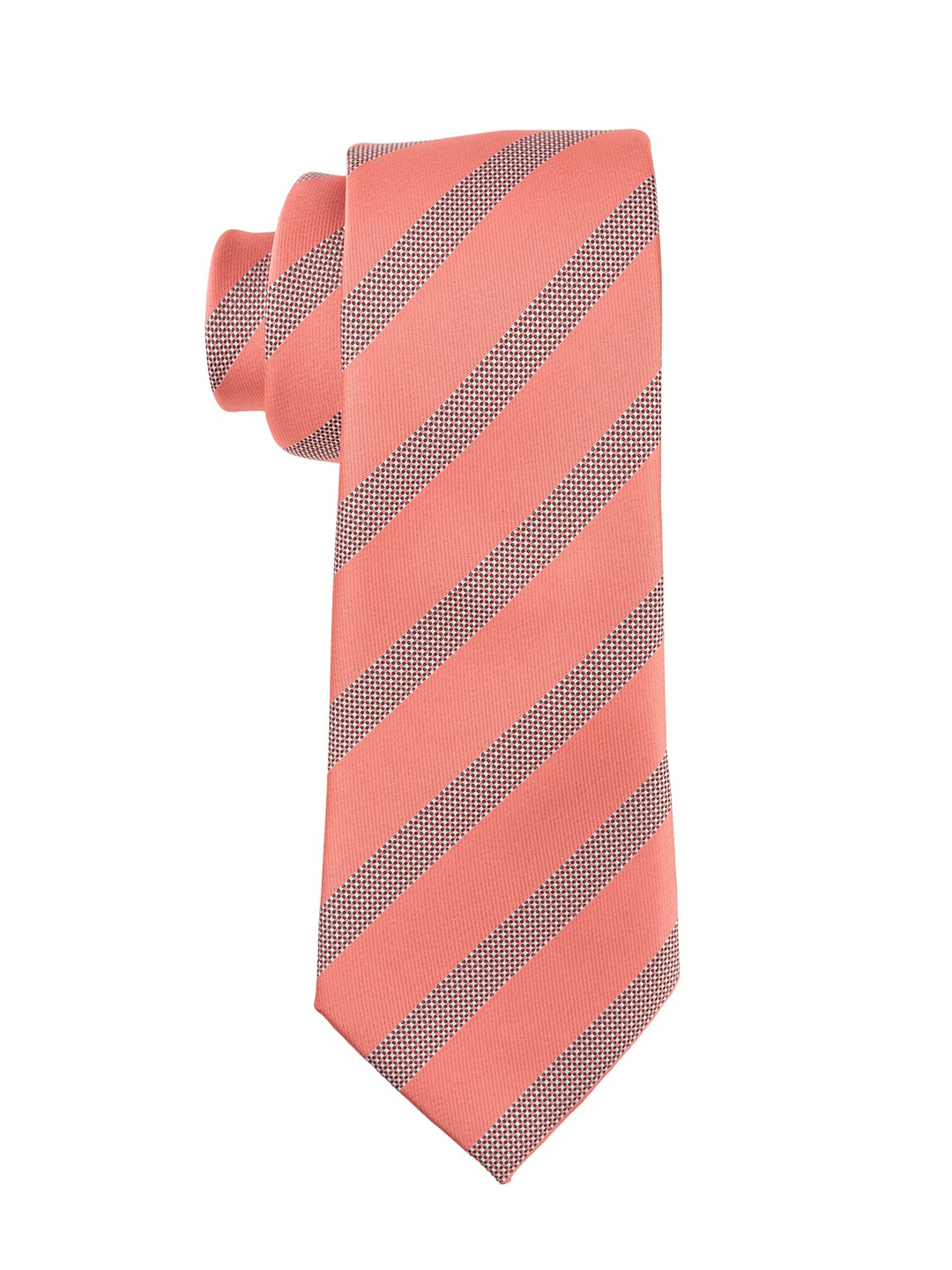 

The Tie Hub Men Microfiber Striped Broad Tie, Pink