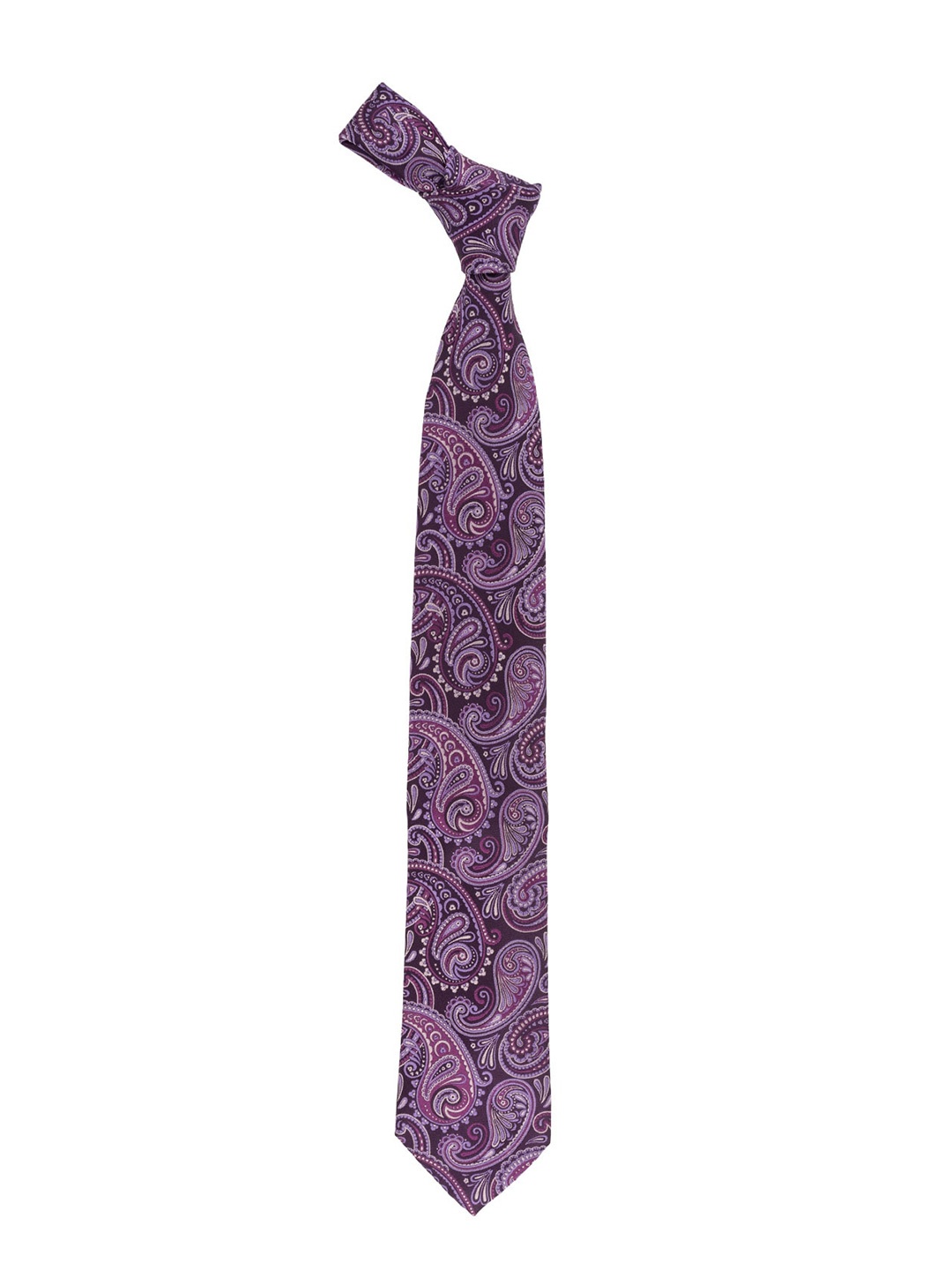

The Tie Hub Men Silk Printed Broad Tie, Purple