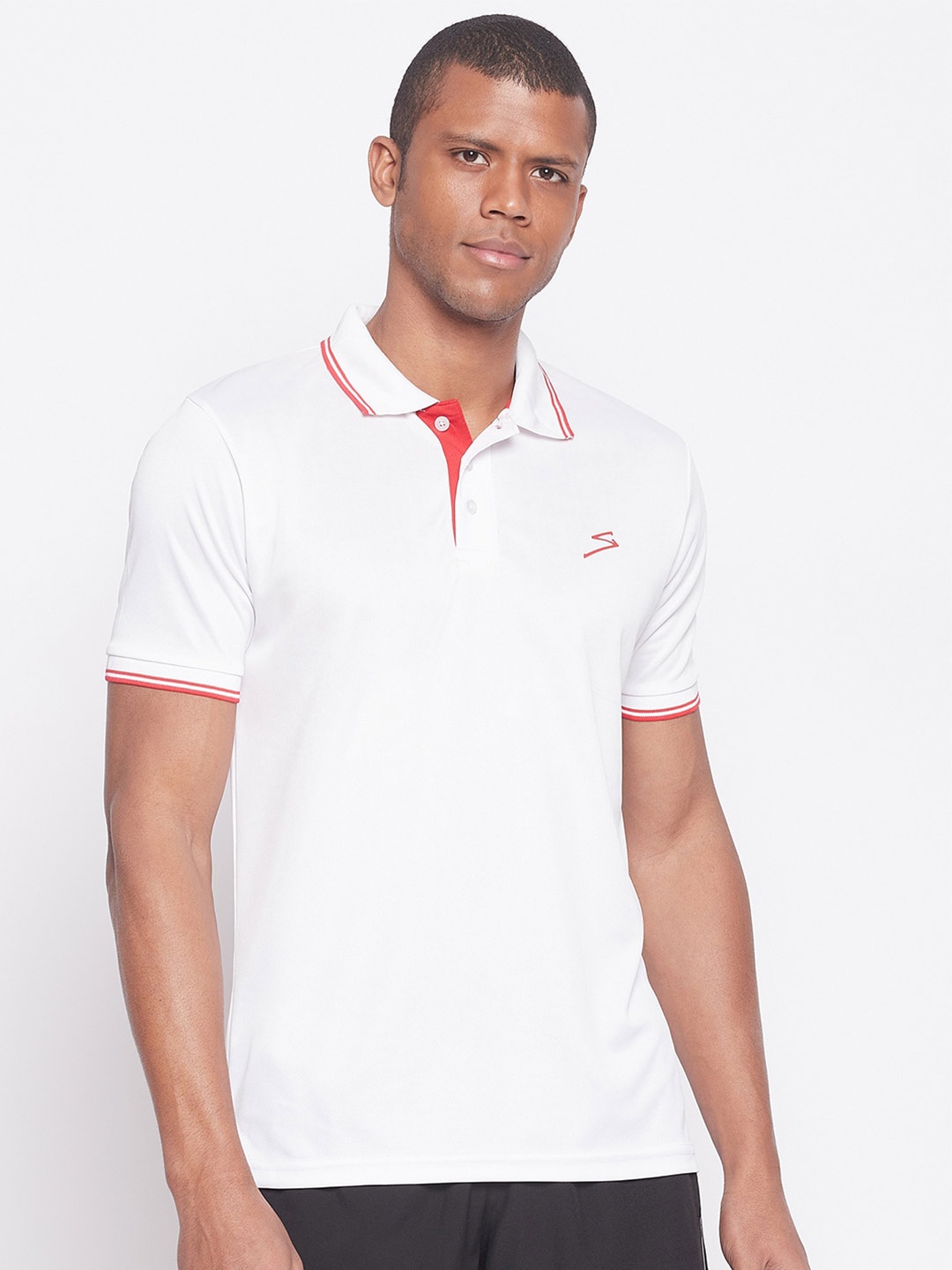 

UNPAR Men White Polo Collar T-shirt