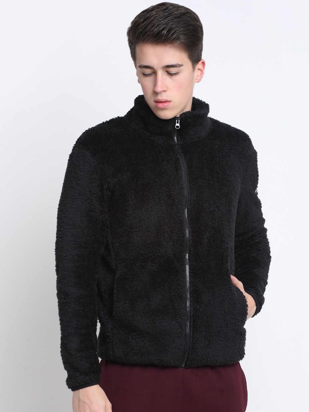 

Invincible Men Lightweight Sherpa Jacket, Black