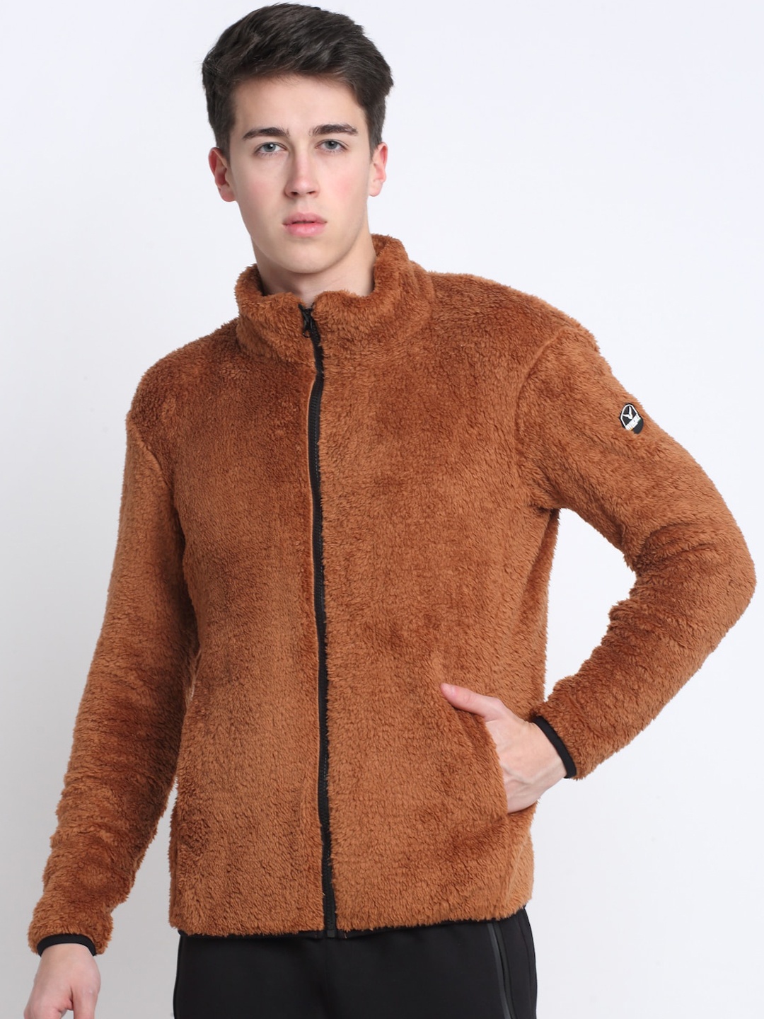 

Invincible Men Lightweight Sherpa Jacket, Rust