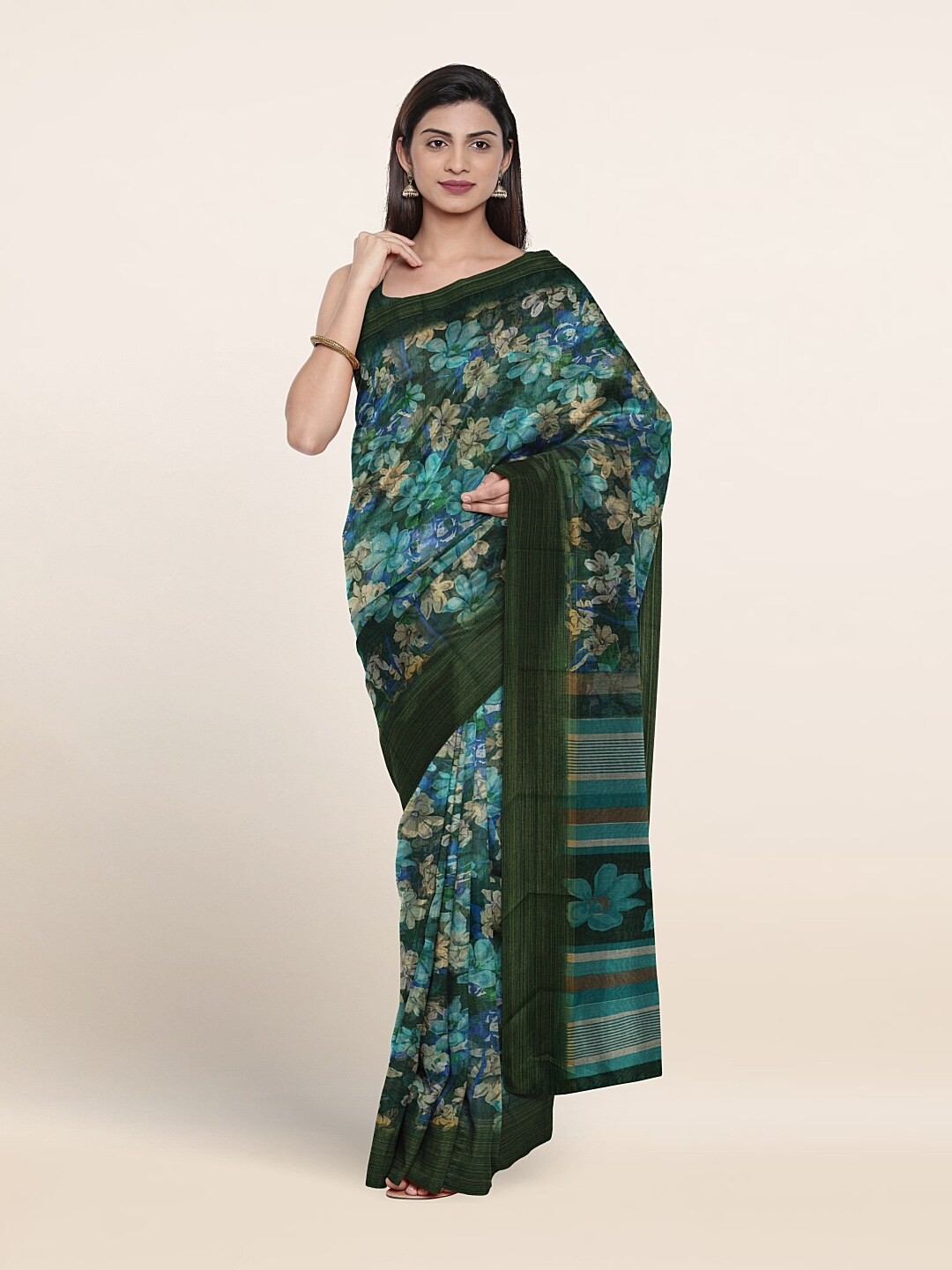 

Pothys Floral Printed Saree, Green