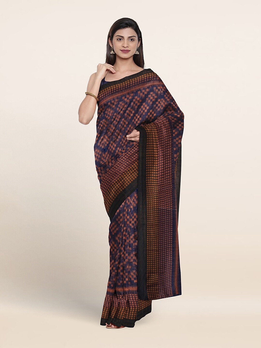 

Pothys Batik Printed Saree, Blue