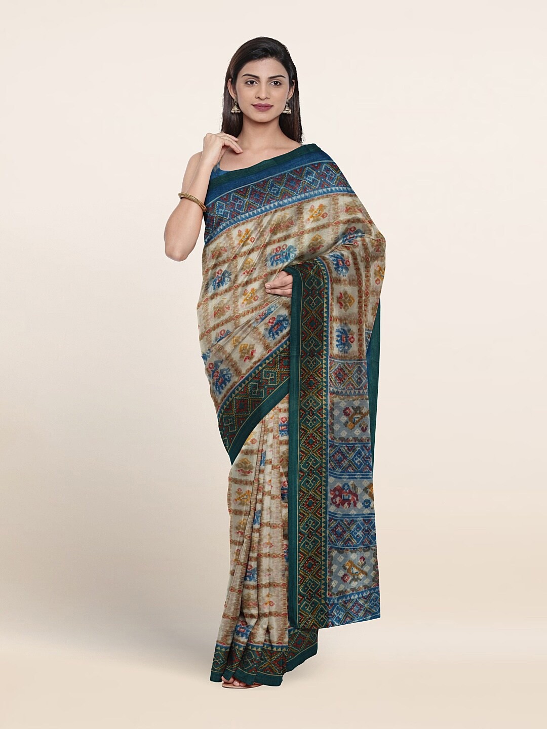 

Pothys Ethnic Motifs Saree, Cream