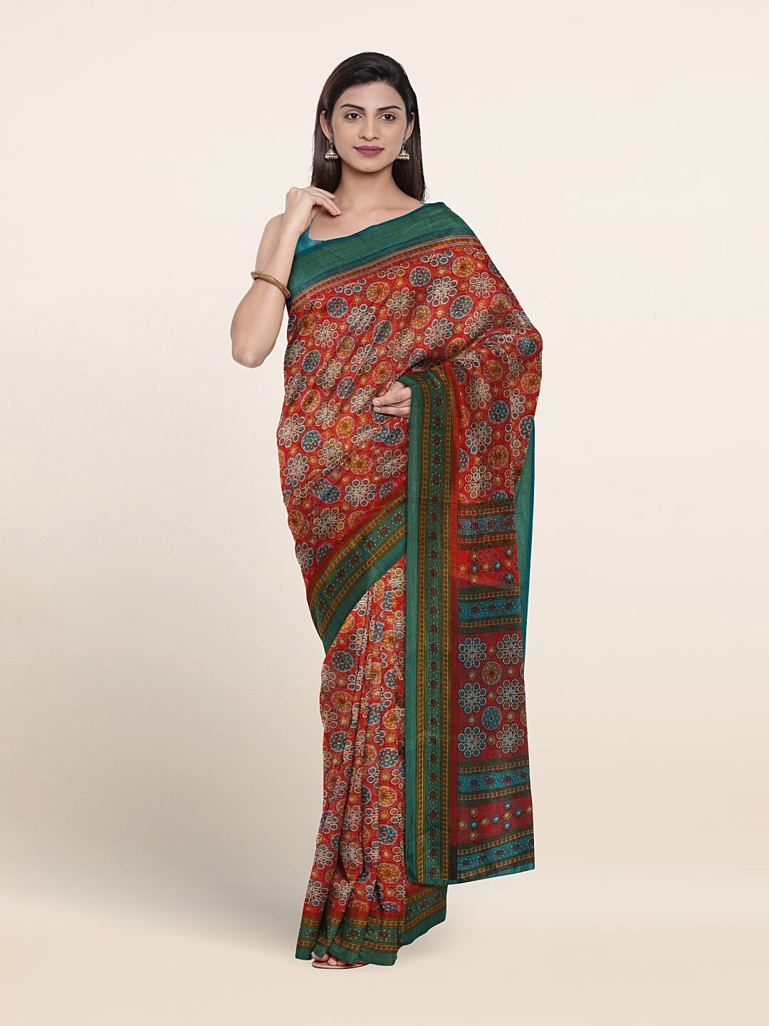 

Pothys Ethnic Motifs Zari Saree, Red