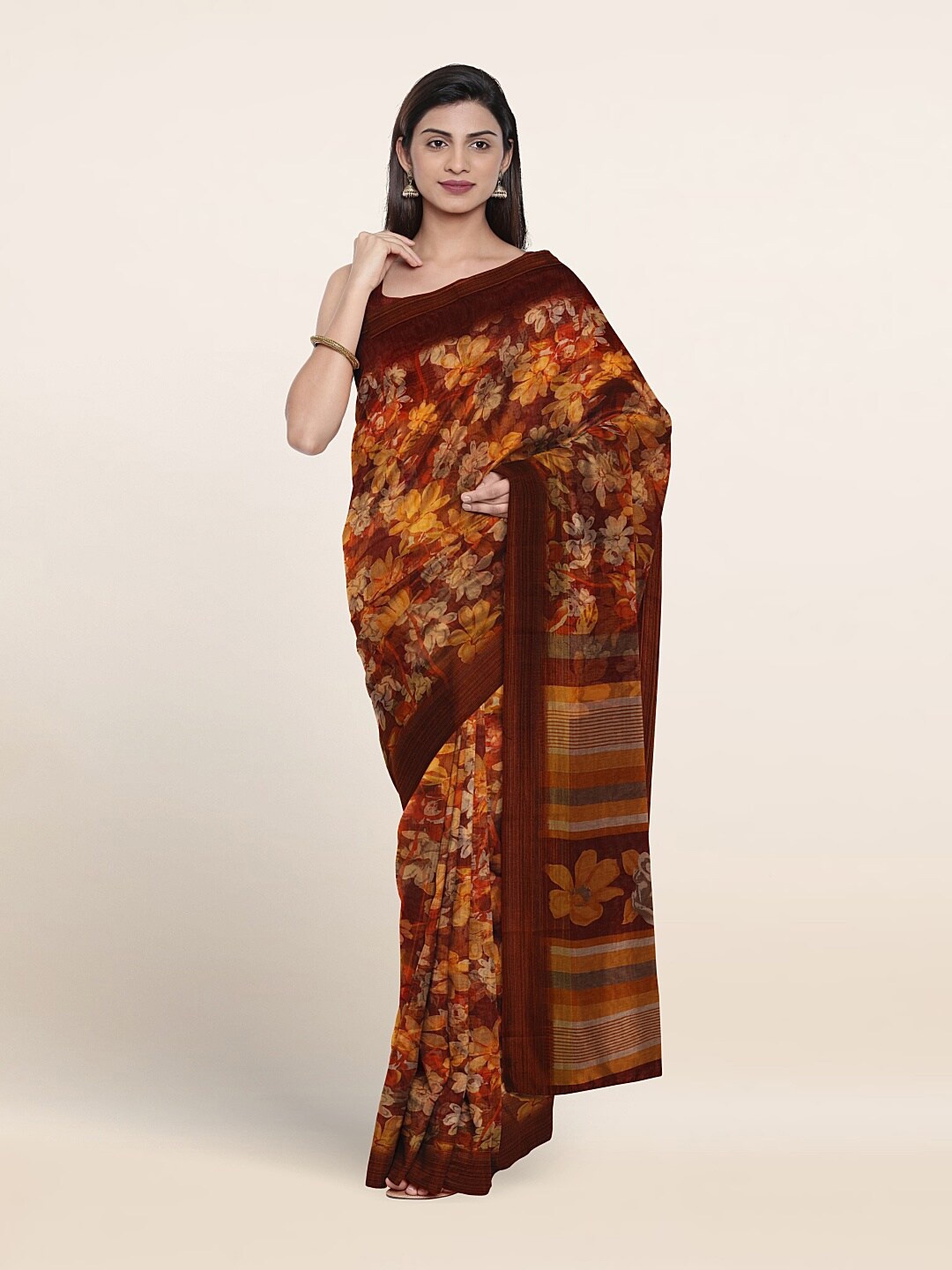 

Pothys Floral Printed Saree, Maroon