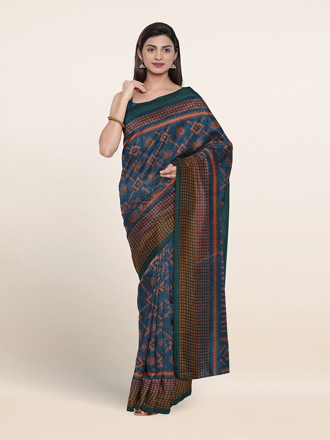 

Pothys Ethnic Motifs Zari Saree, Blue