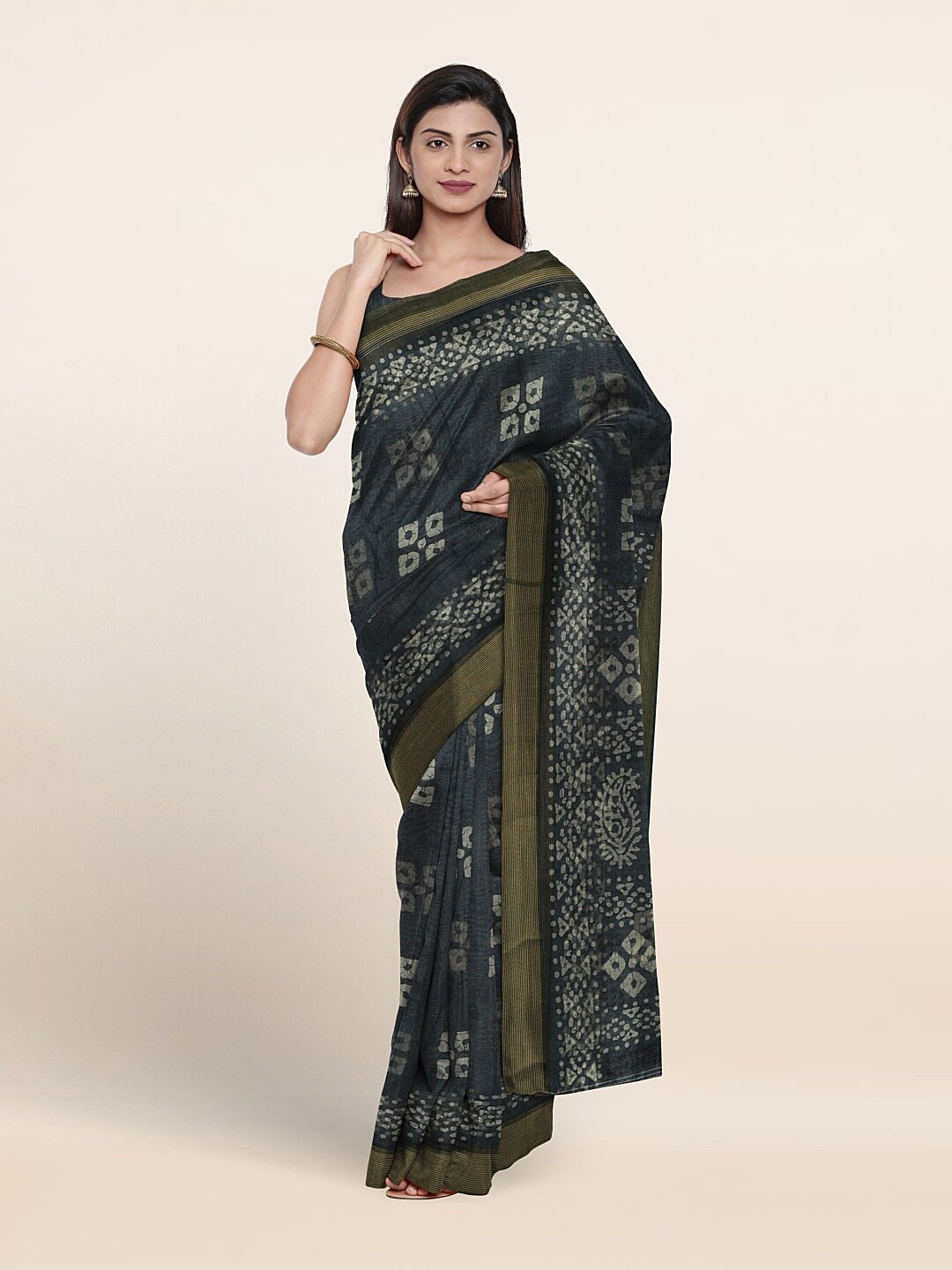 

Pothys Batik Printed Saree, Blue