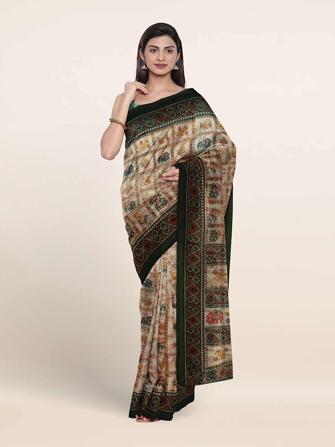 

Pothys Ethnic Motifs Saree, Cream