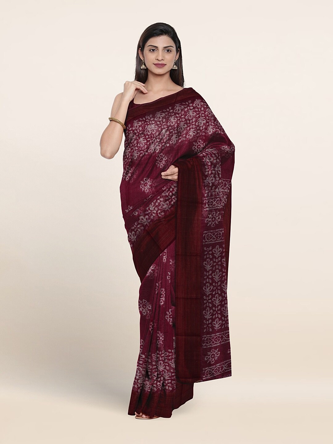 

Pothys Batik Printed Saree, Purple