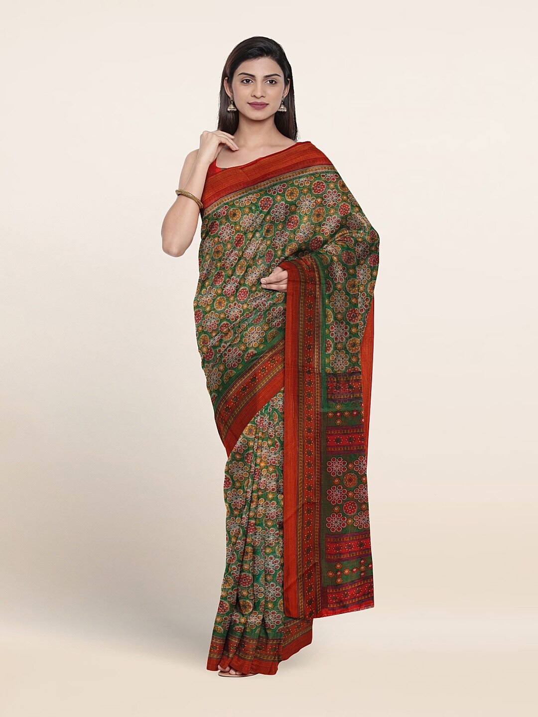 

Pothys Floral Printed Saree, Green