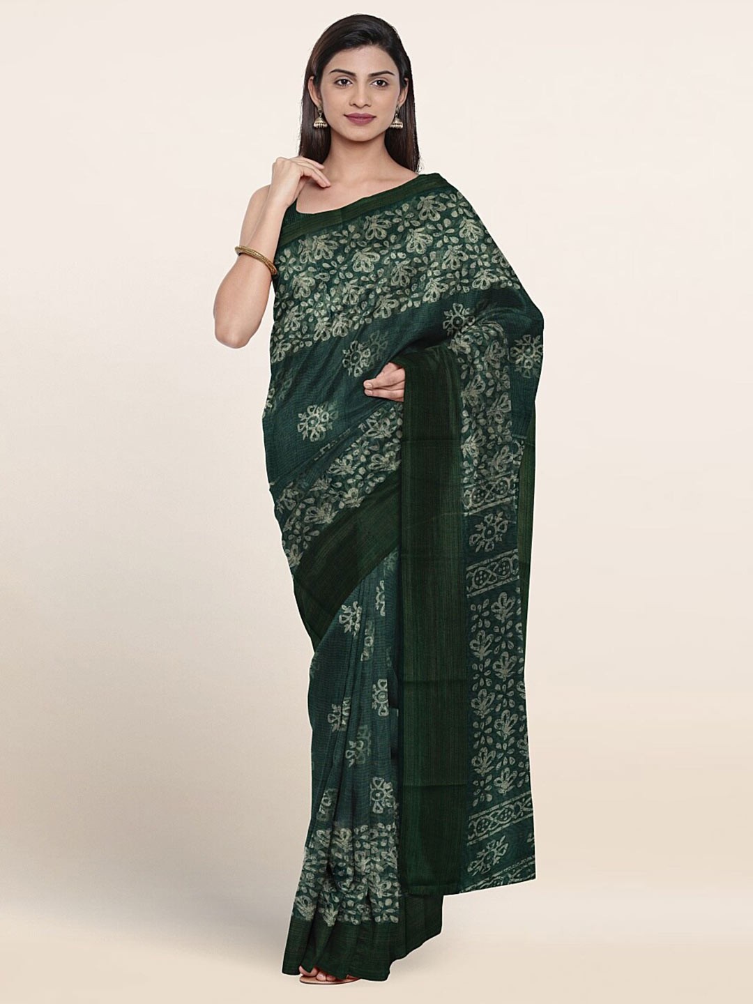 

Pothys Floral Printed Saree, Green