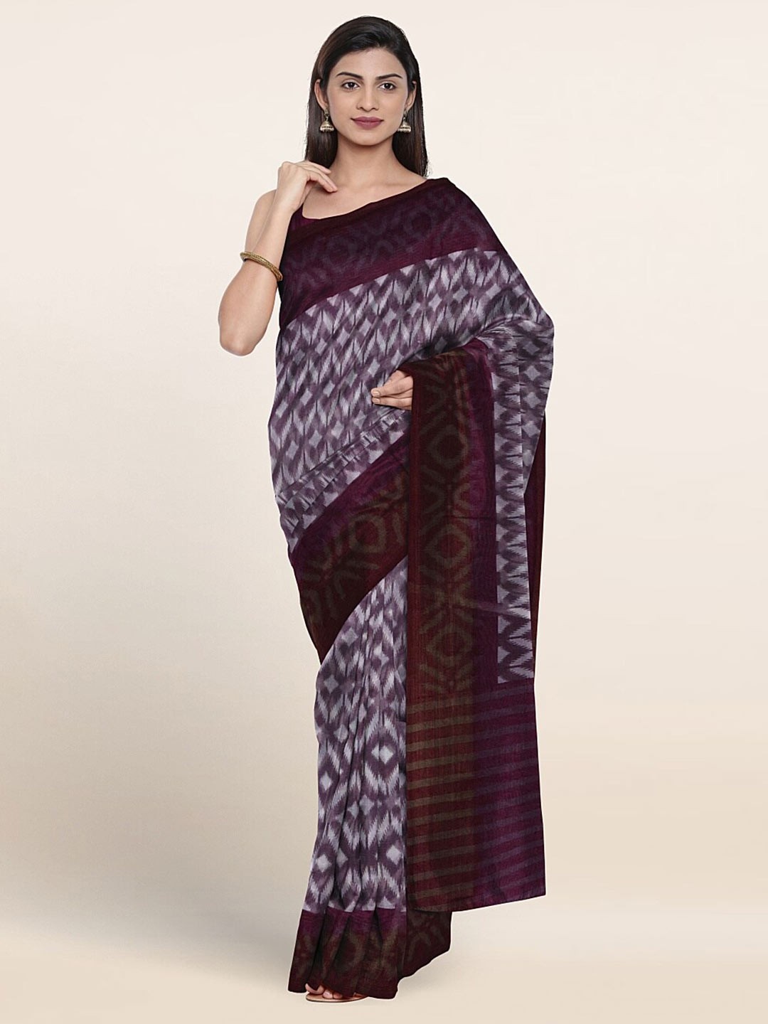 

Pothys Lavender & Grey Saree