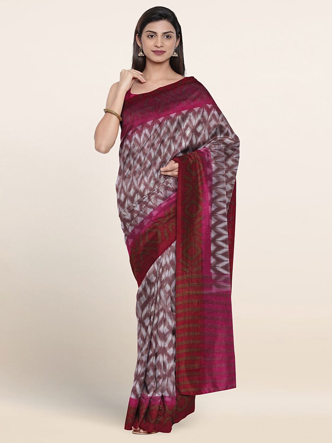 

Pothys Mauve & White Saree