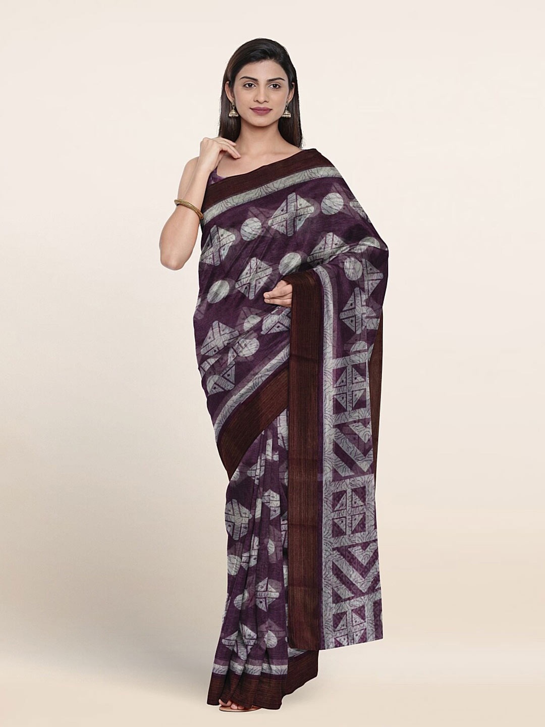 

Pothys Batik Printed Saree, Purple