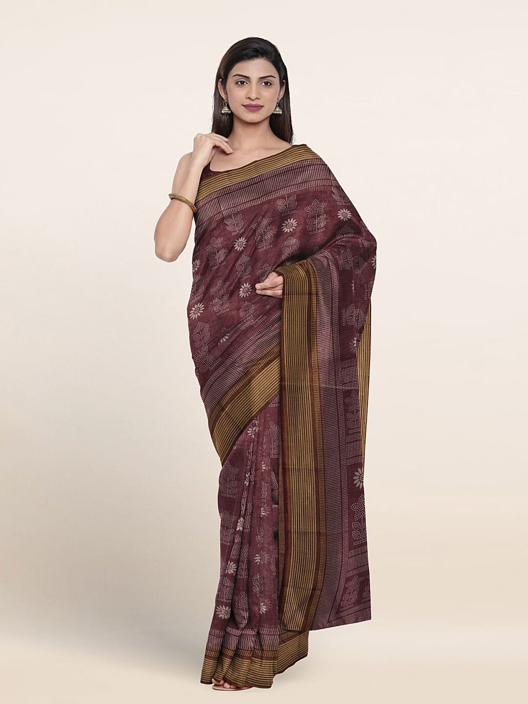 

Pothys Floral Printed Saree, Mauve