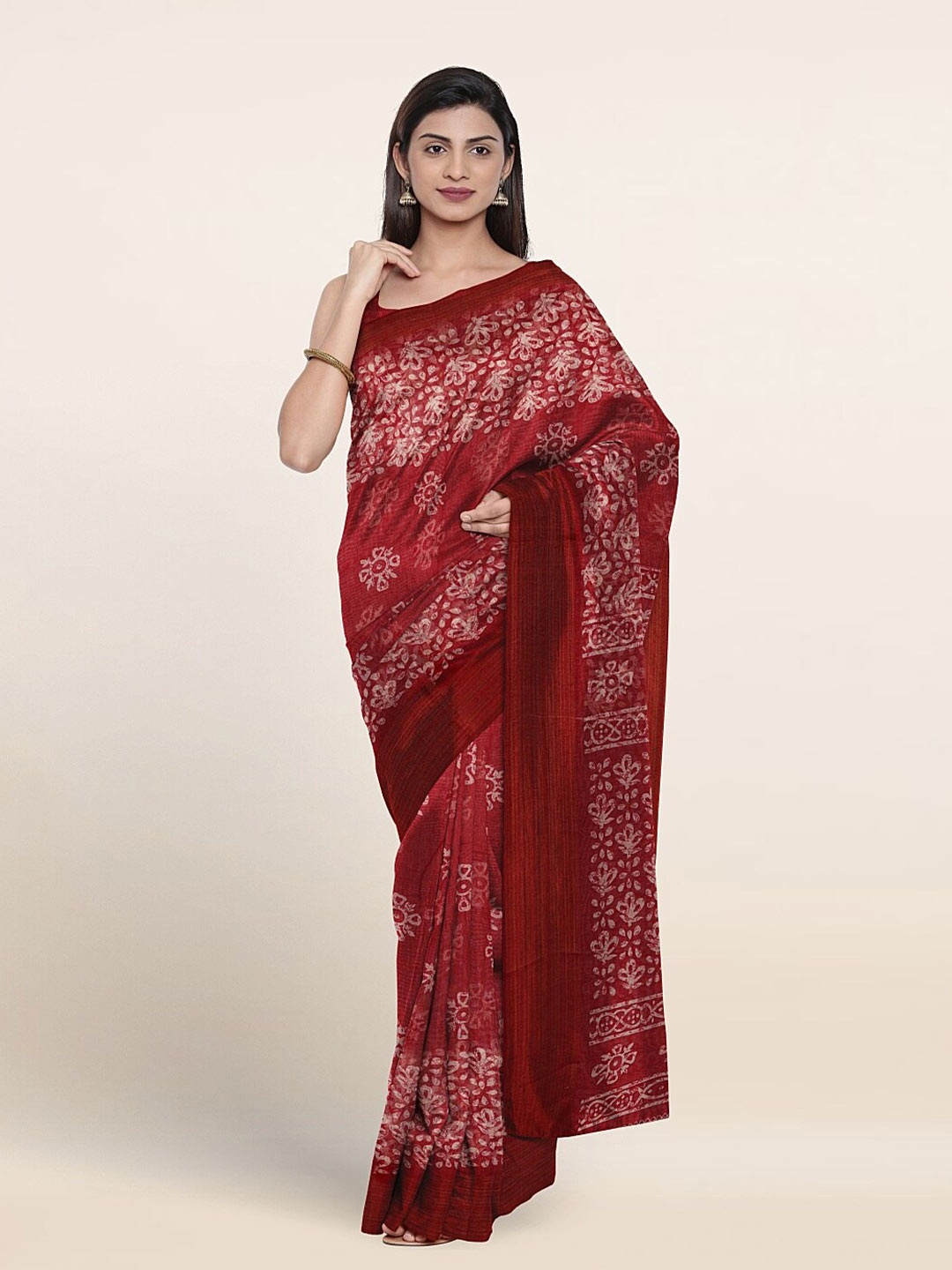 

Pothys Floral Printed Saree, Red