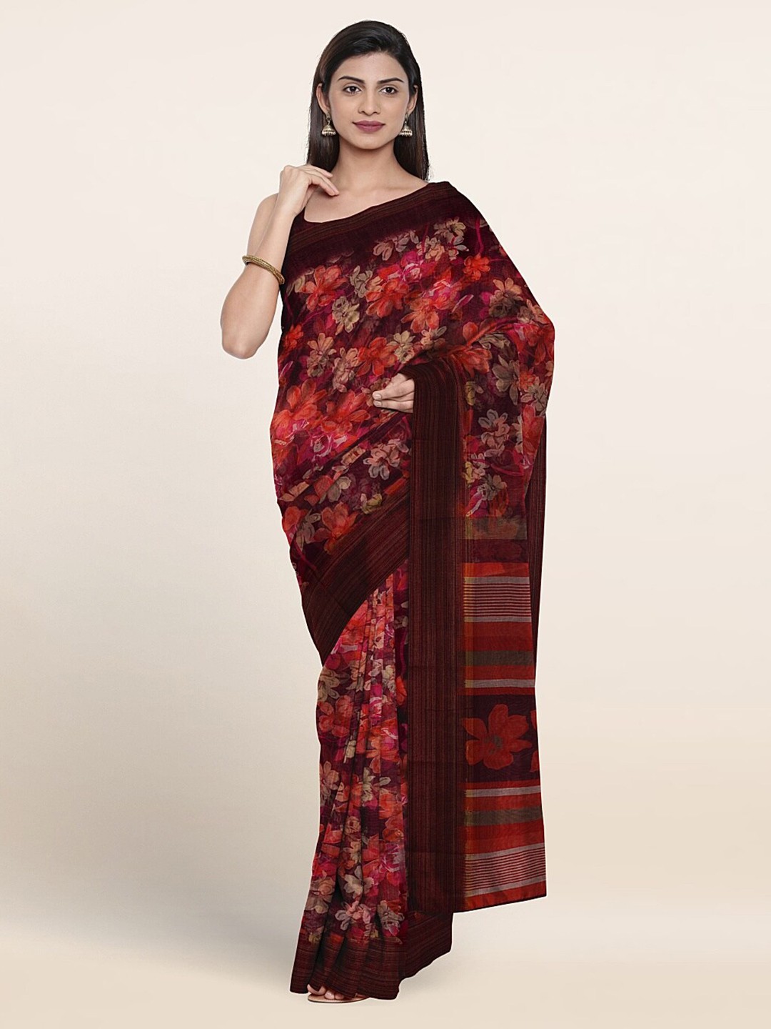 

Pothys Floral Printed Saree, Purple