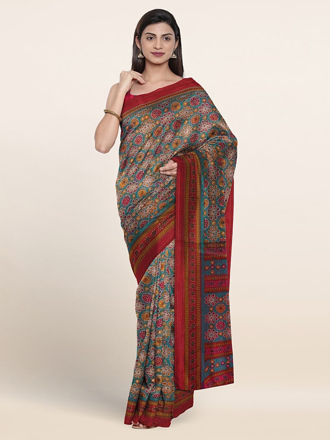 

Pothys Floral Printed Saree, Blue