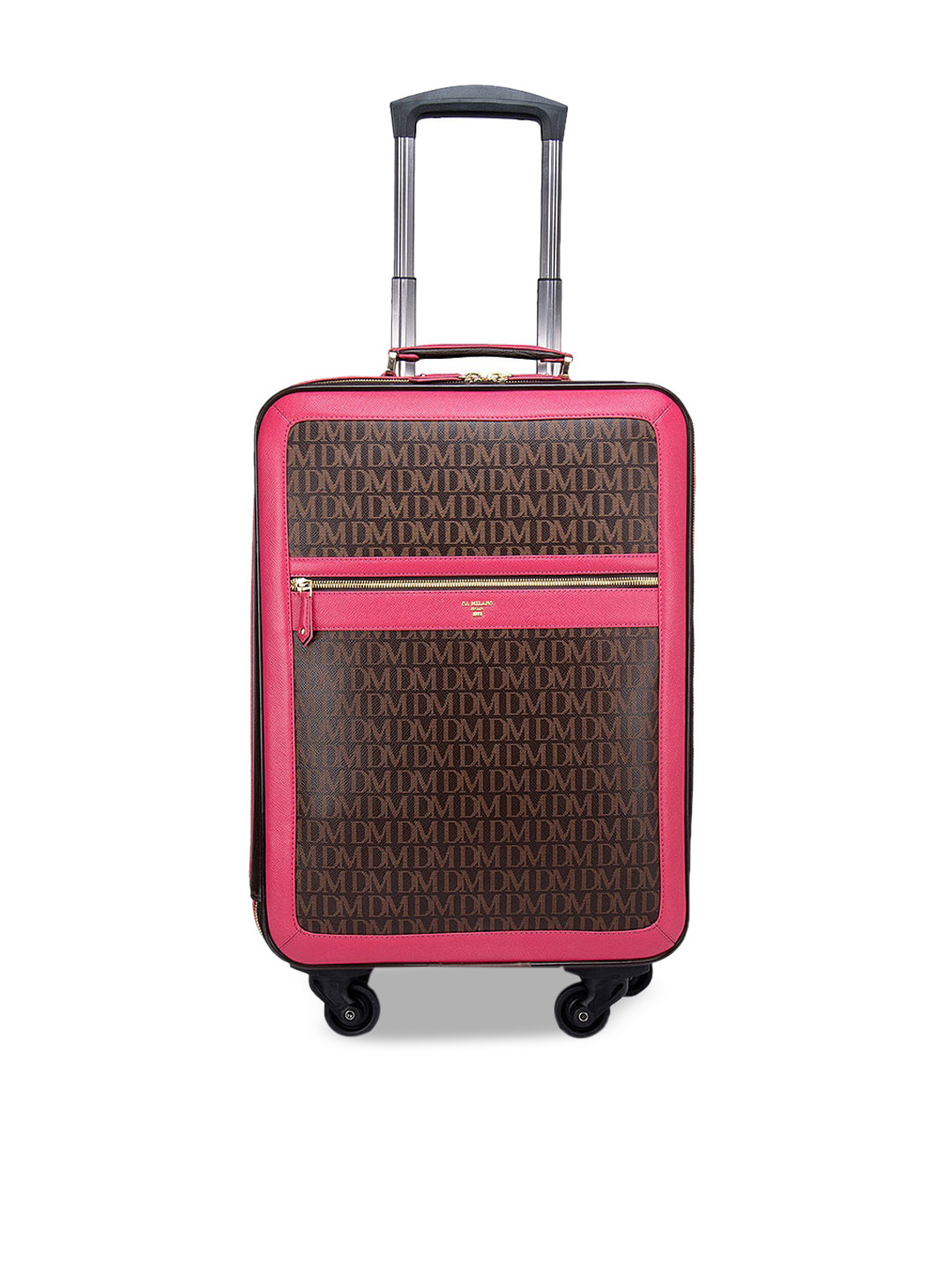 

Da Milano Printed Hard Case Medium Luggage Trolley Bag, Brown