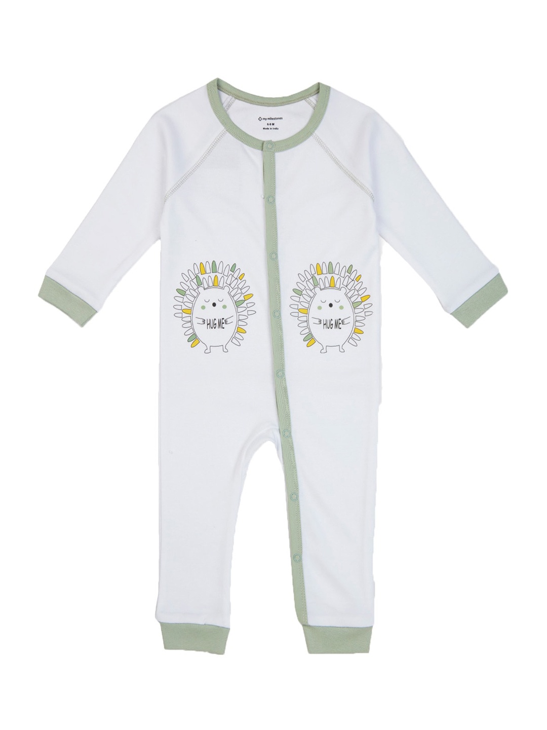 

My Milestones Infants Boys Printed Pure Cotton Romper, White