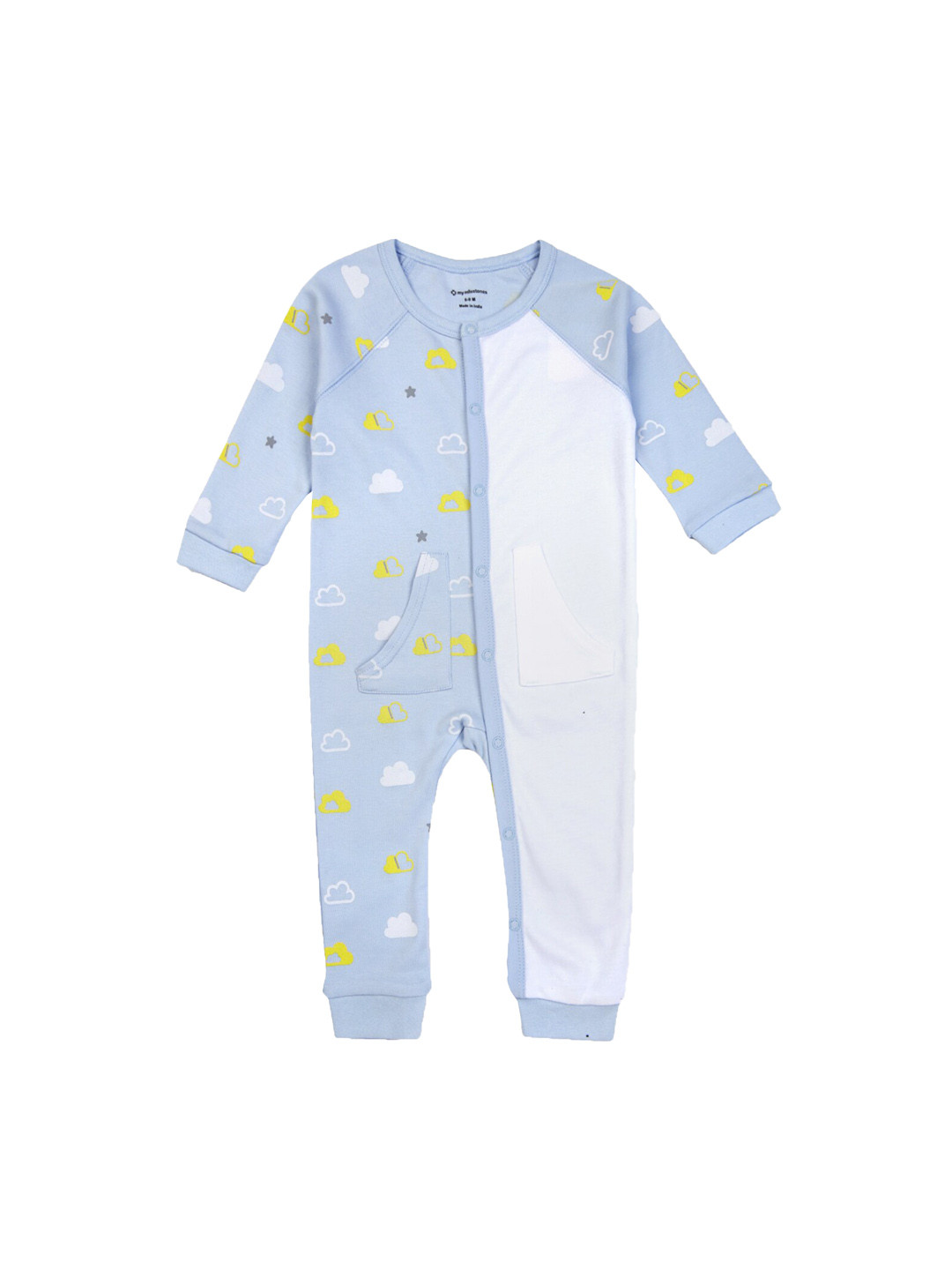 

My Milestones Infants Boys Printed Cotton Blue Romper