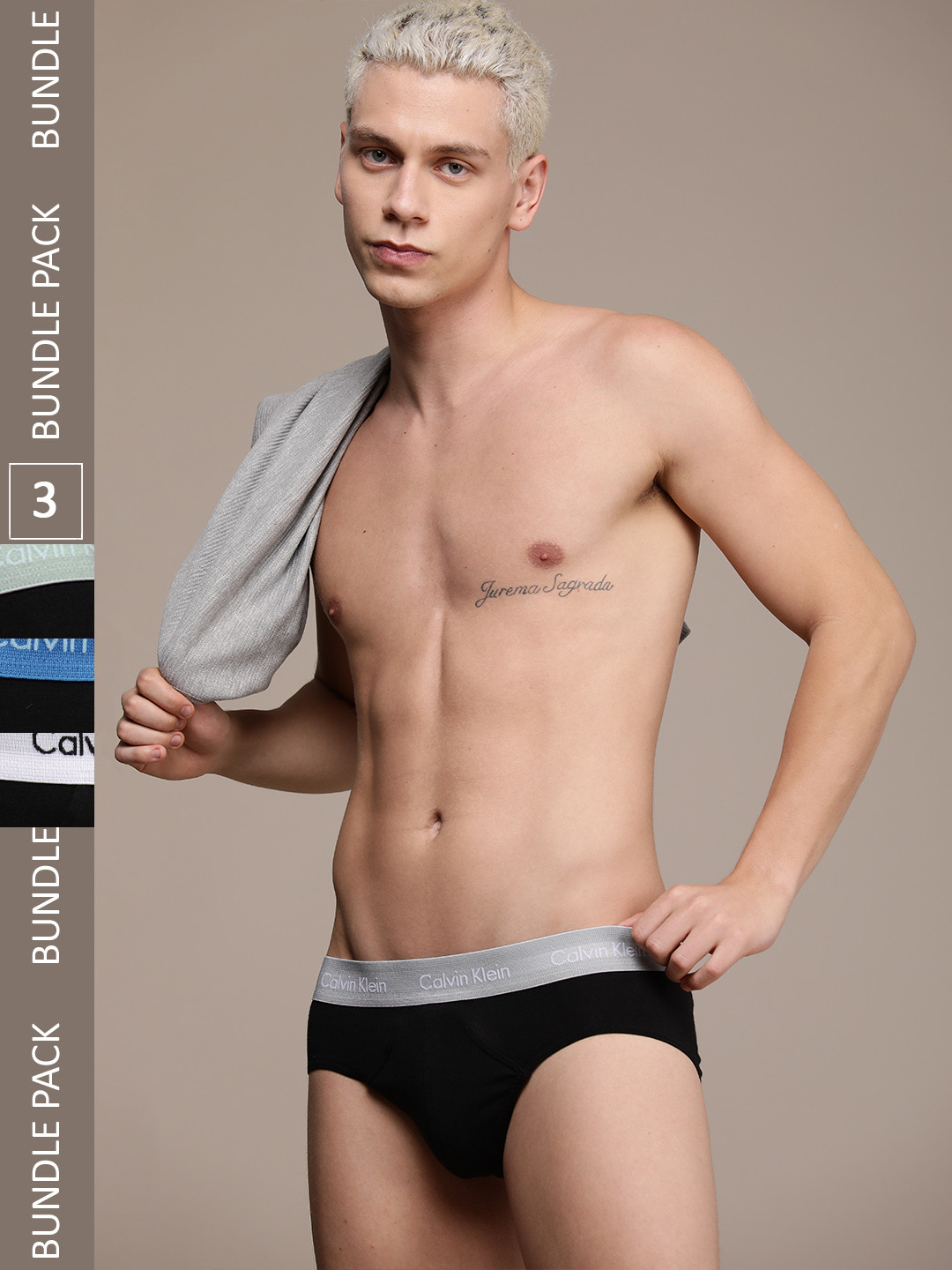 

Calvin Klein Underwear Men Pack of 3 Solid Hipster Briefs U2661CAZ, Black