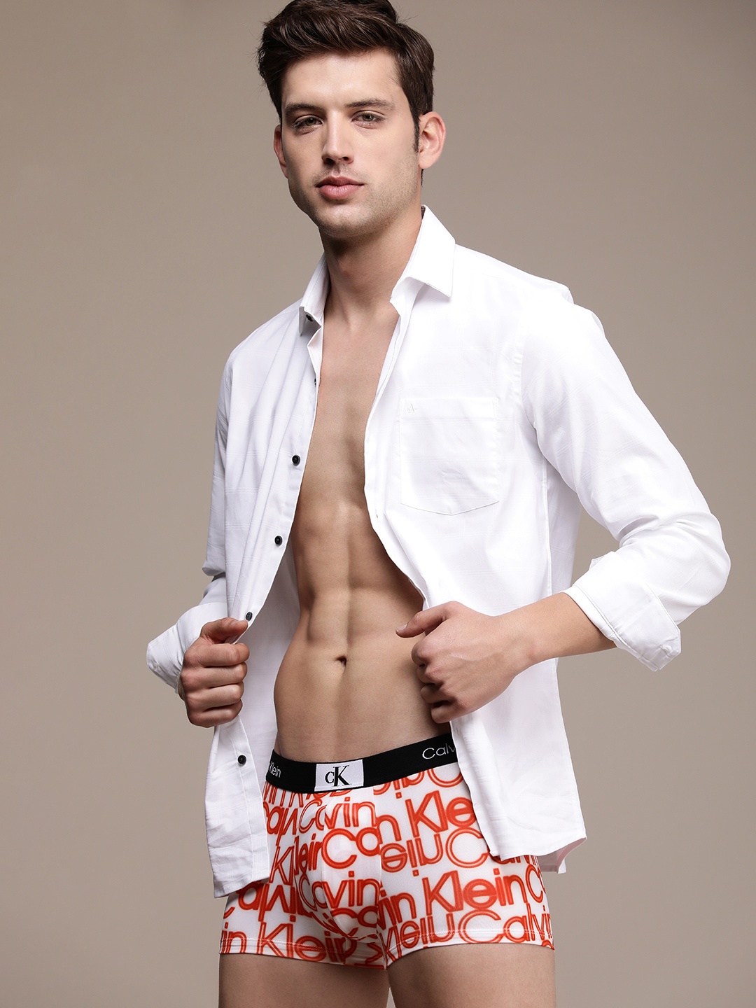 

Calvin Klein Underwear Men Printed Low Rise Trunk NB3406ACO, White