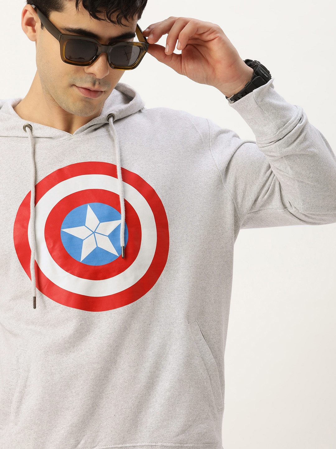 

Kook N Keech Marvel Men Printed Hooded Sweatshirt, White