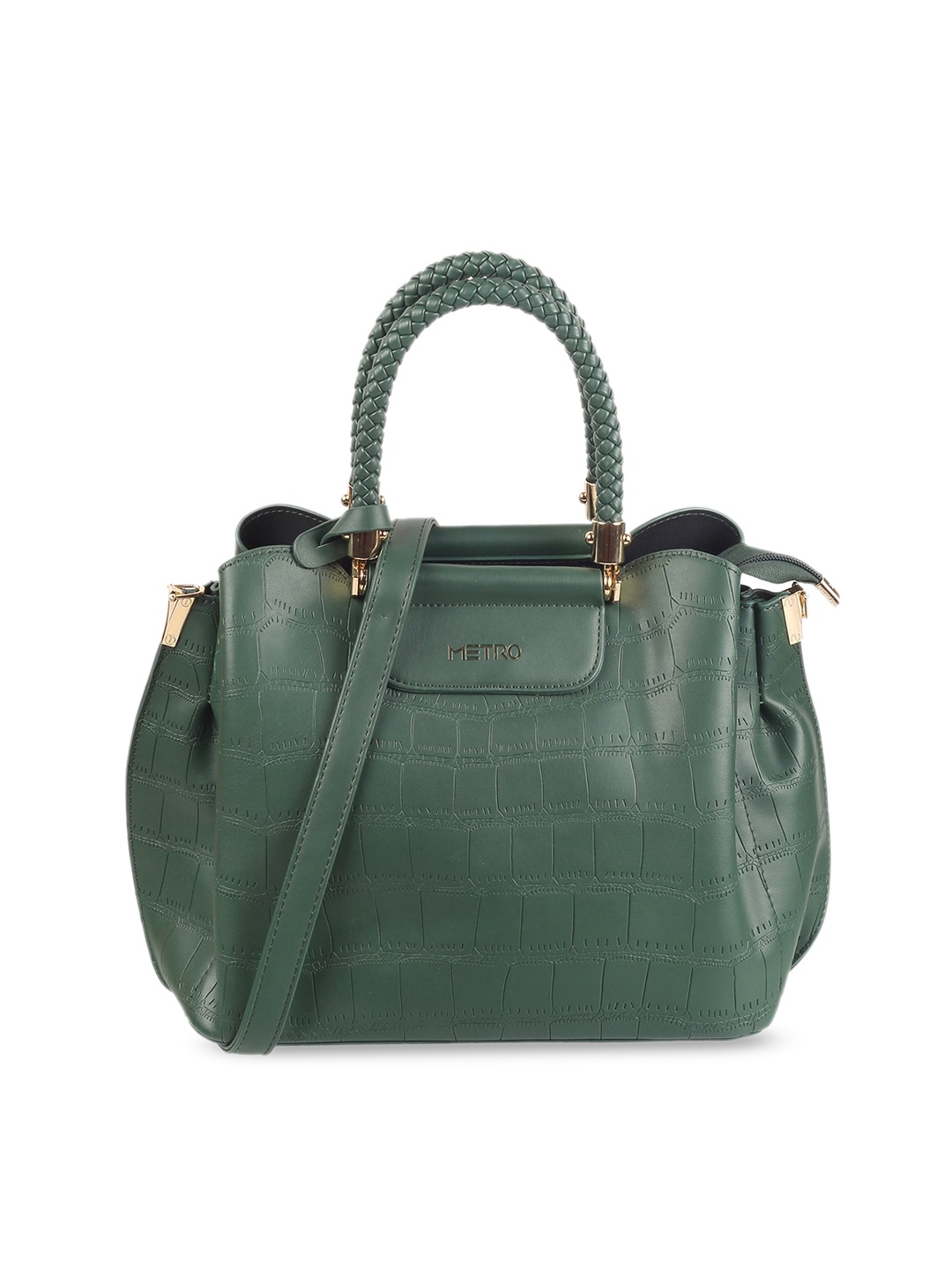 

Metro PU Structured Quilted Handheld Bag, Green