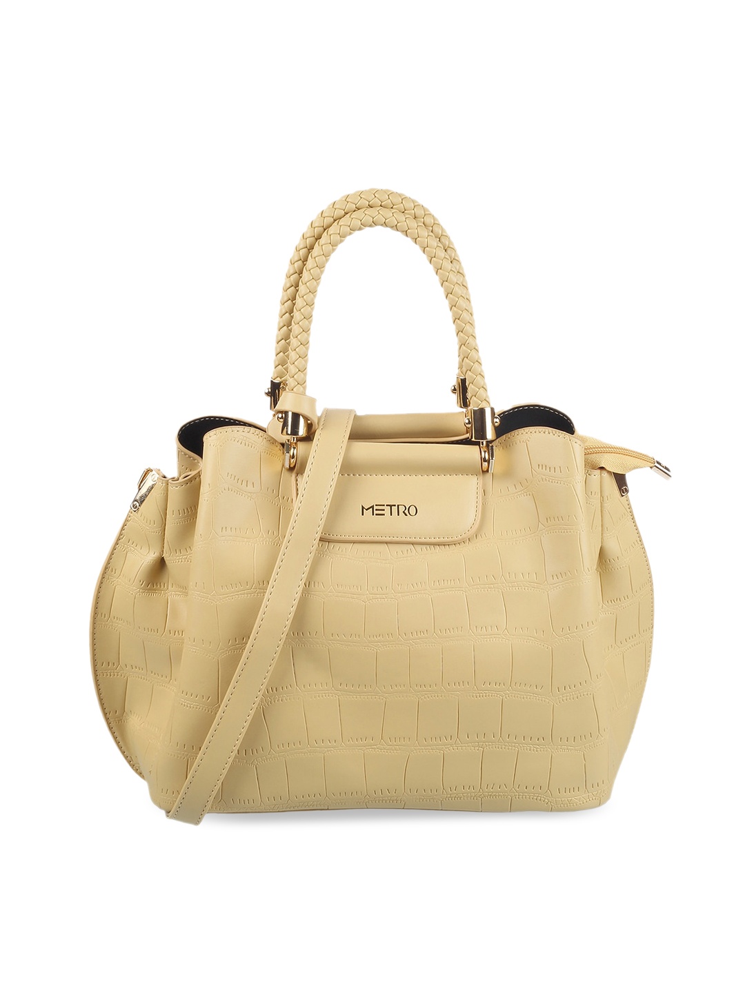 

Metro PU Structured Handheld Bag with Quilted, Yellow