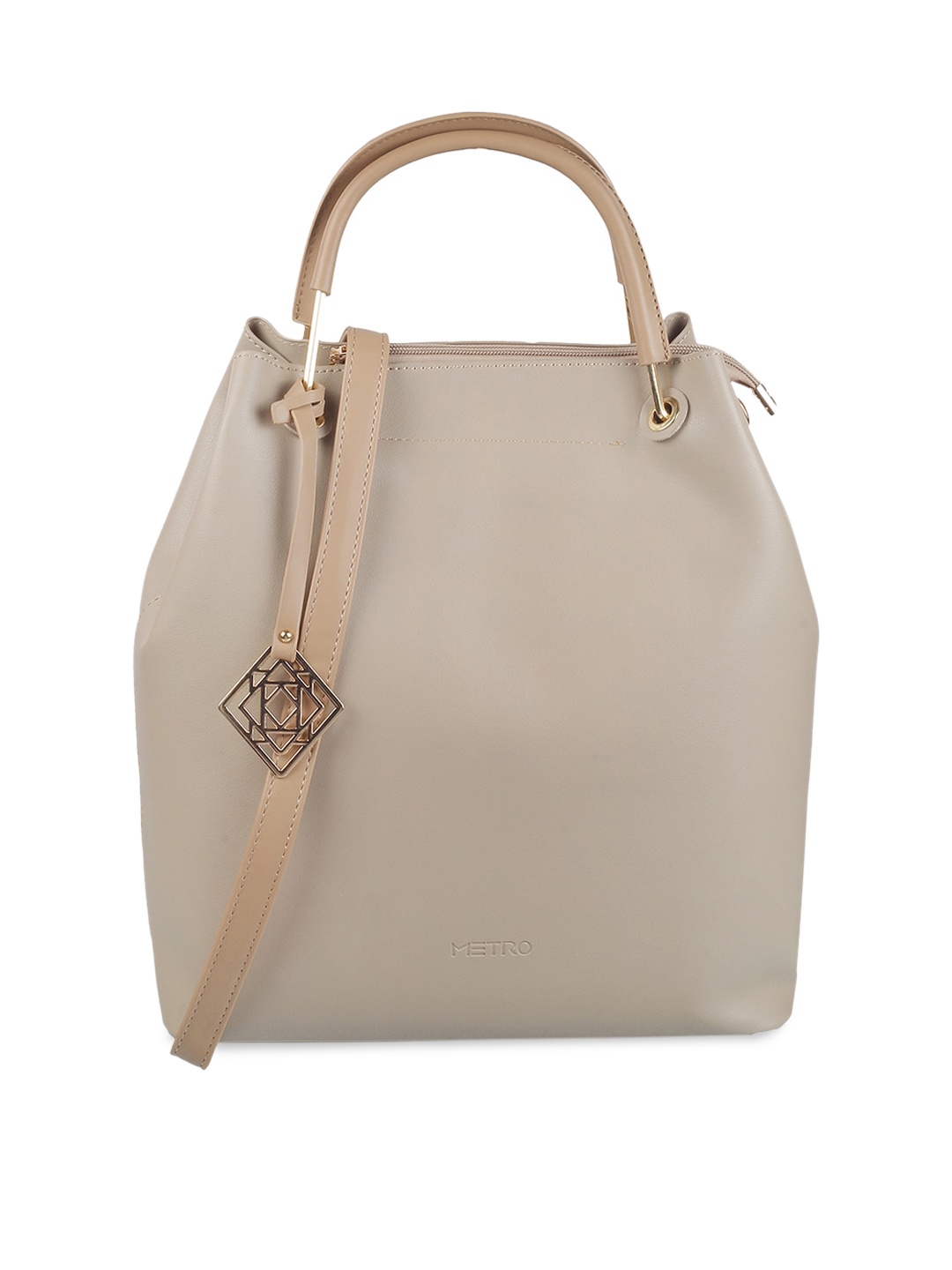 

Metro PU Structured Handheld Bag, Beige