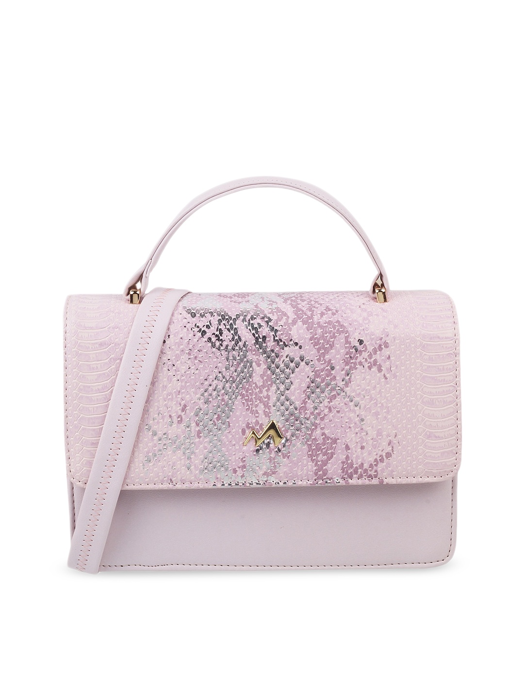 

Metro Animal Textured PU Swagger Satchel with Cut Work, Purple