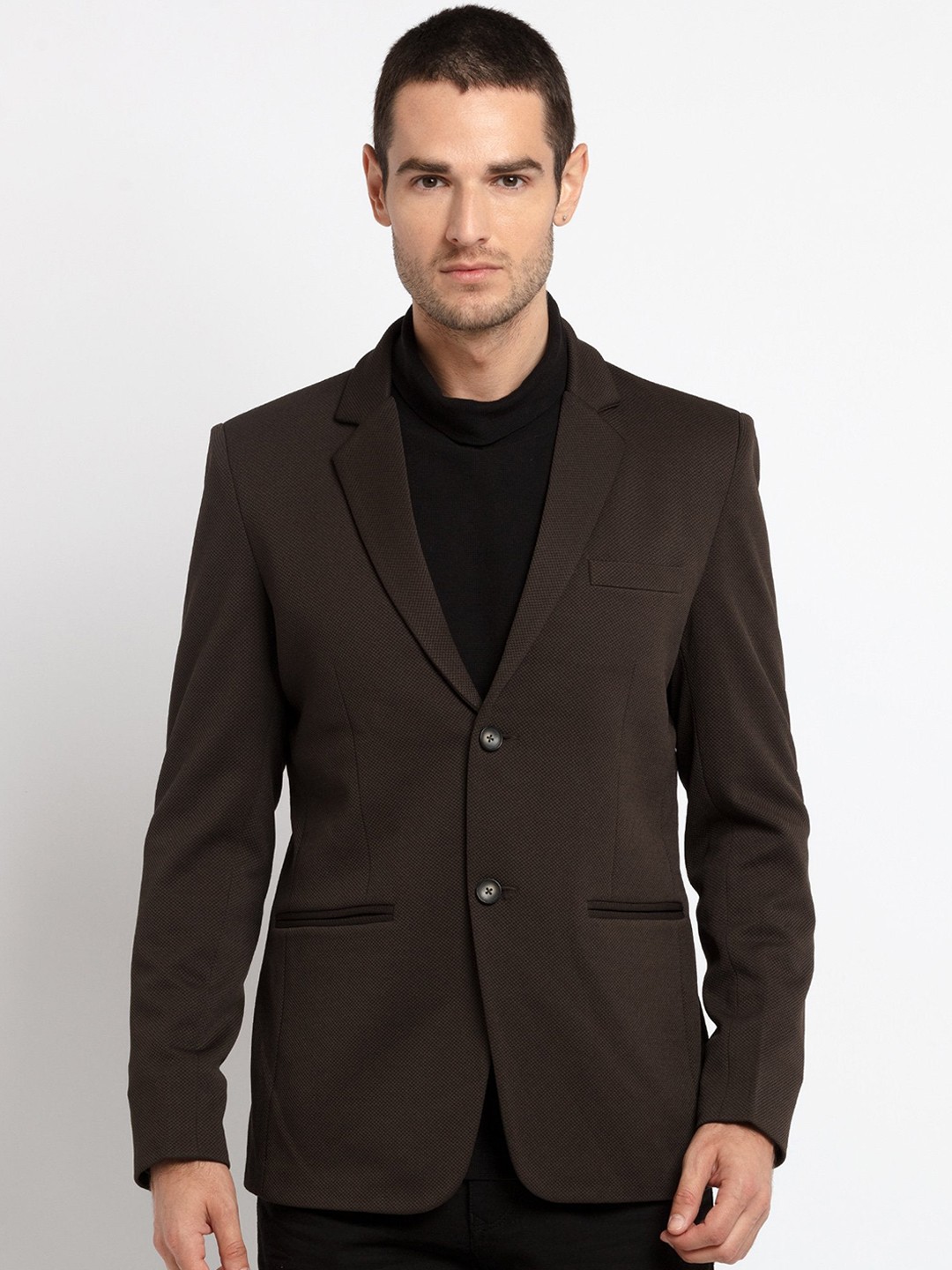 

Status Quo Men Self-Design Single-Breasted Blazers, Olive