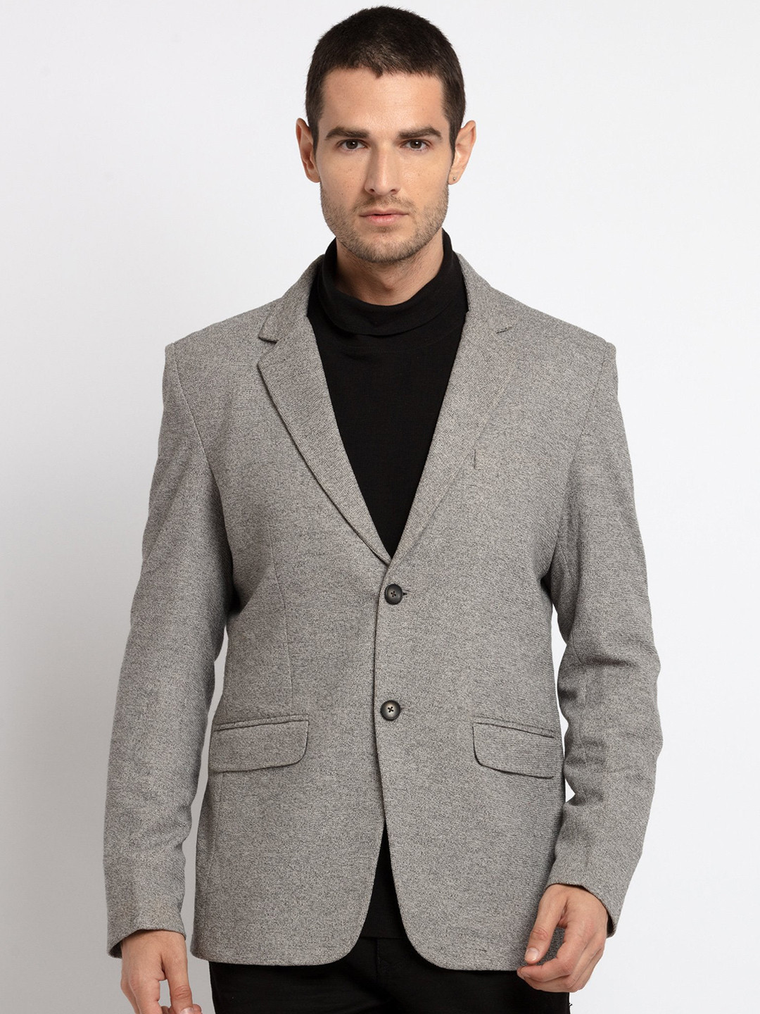 

Status Quo Men Single-Breasted Casual Blazer, Grey