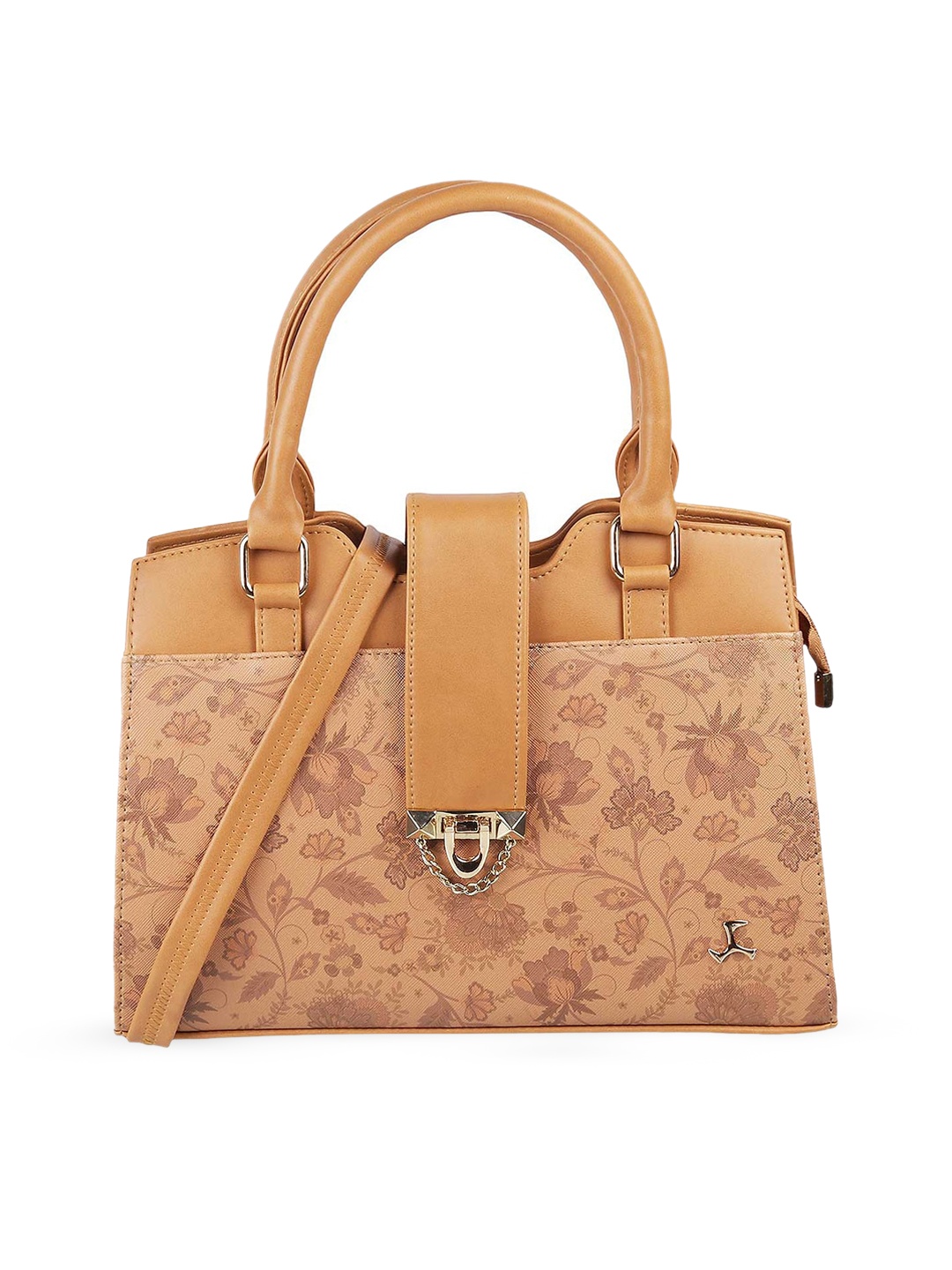 

Mochi Structured Handheld Bag with Cut Work, Tan