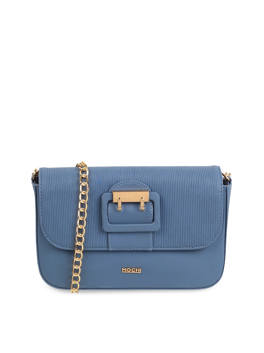 

Mochi Textured Structured Sling Bag, Blue