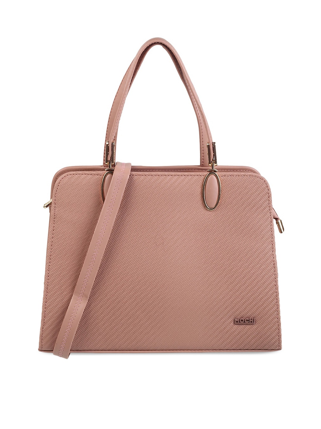 

Mochi Textured Structured Handheld Bag, Peach