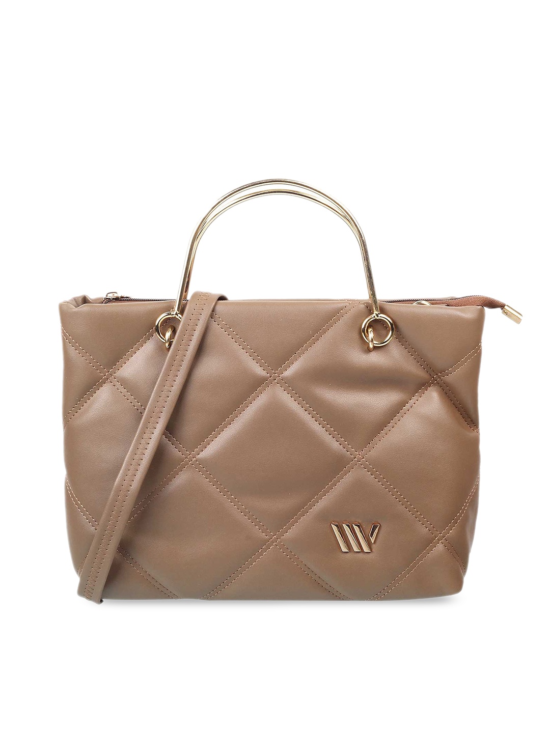

WALKWAY by Metro Textured Oversized Shopper Satchel With Quilted, Brown