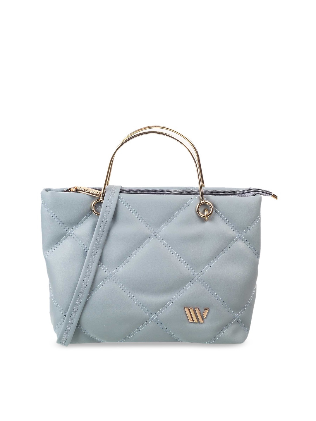 

WALKWAY by Metro Textured Structured Satchel With Quilted, Blue