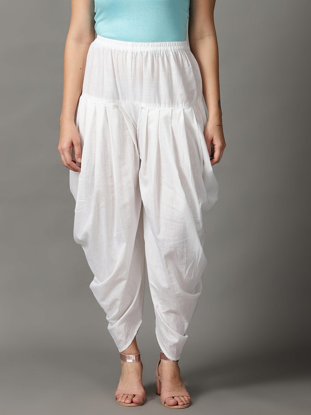 

DIVINATION Women Cotton Dhoti Pant, White