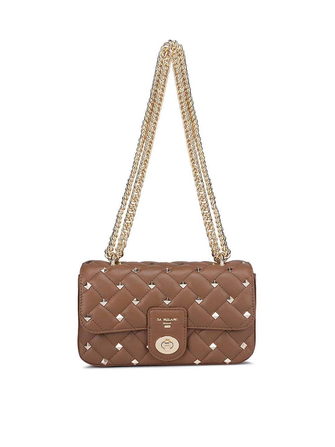 

Da Milano Embellished Structured Shoulder Bag, Brown