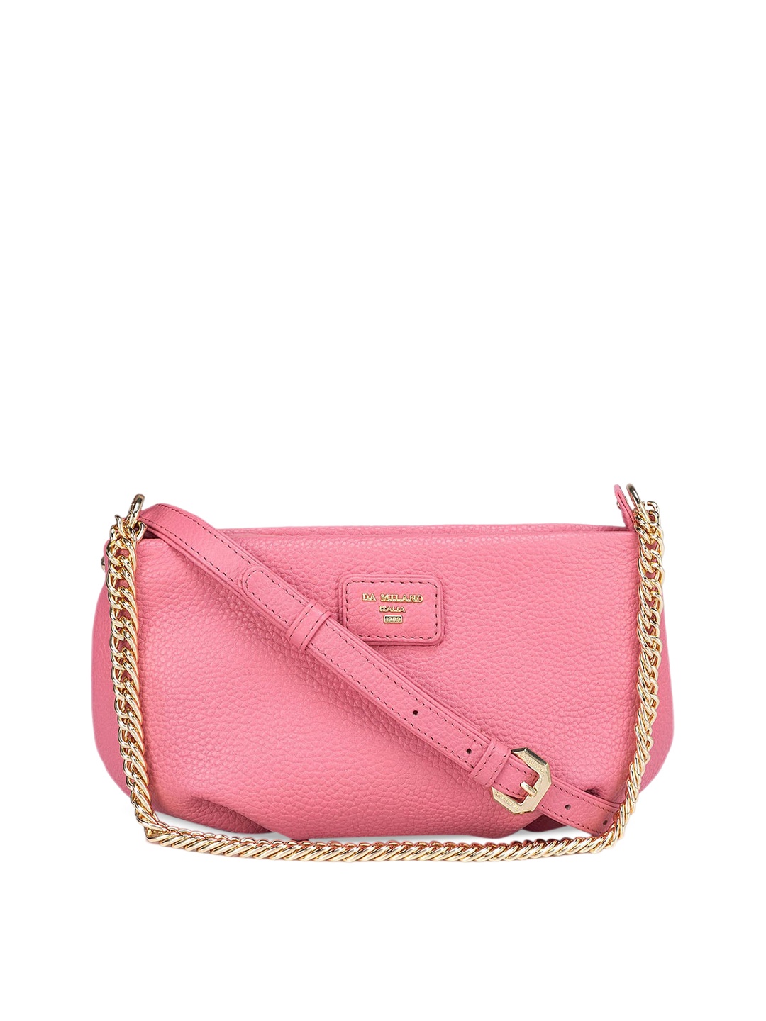 

Da Milano Leather Structured Sling Bag with Tasselled, Pink